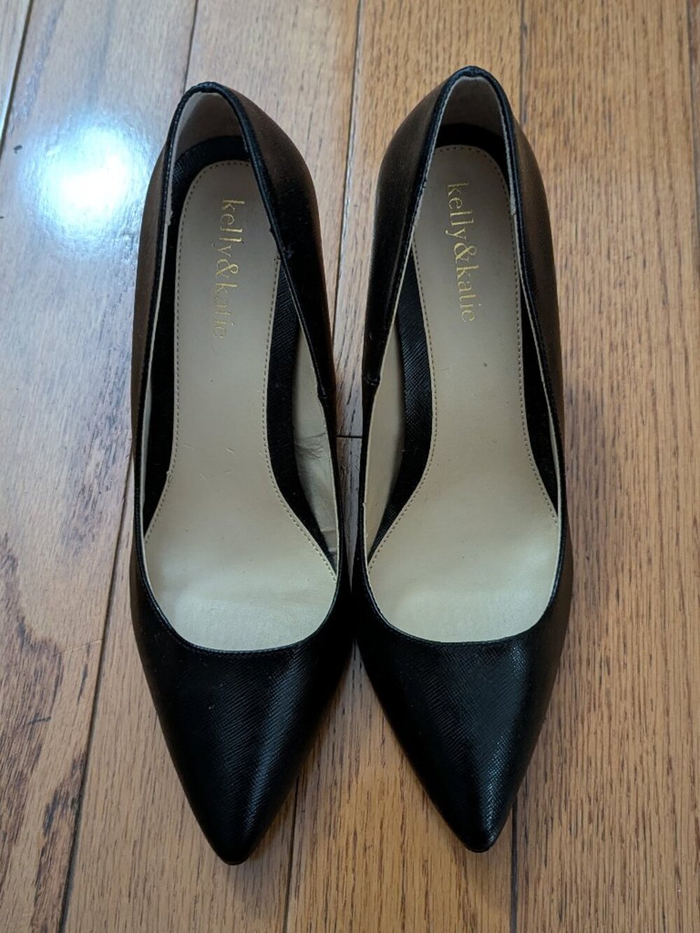 Kelly & Katie Black Textured Pointed Toe 3.5in Heels Size 9 - Picture 2 of 9